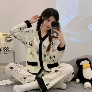 New V-Neck women's pajama 2-piece set